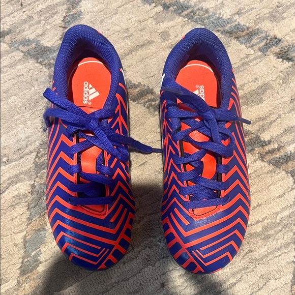 Adidas Kids Soccer Shows - Orange and Purple. Size 13. - Picture 1 of 8